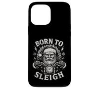 Born To Sleigh Santa Motocicleta Navidad Motorista Humor Carcasa para iPhone 13 Pro MAX