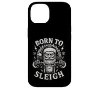 Born To Sleigh Santa Motocicleta Navidad Motorista Humor Carcasa para iPhone 14