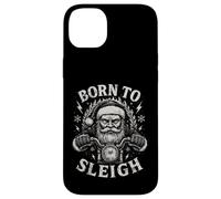 Born To Sleigh Santa Motocicleta Navidad Motorista Humor Carcasa para iPhone 14 Plus