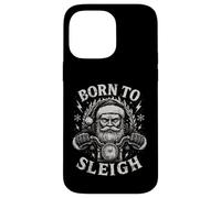 Born To Sleigh Santa Motocicleta Navidad Motorista Humor Carcasa para iPhone 14 Pro MAX