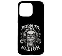 Born To Sleigh Santa Motocicleta Navidad Motorista Humor Carcasa para iPhone 15 Pro MAX