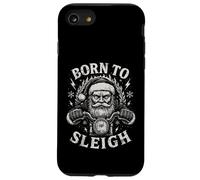 Born To Sleigh Santa Motocicleta Navidad Motorista Humor Carcasa para iPhone SE (2020) / 7/8