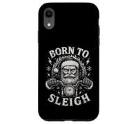 Born To Sleigh Santa Motocicleta Navidad Motorista Humor Carcasa para iPhone XR