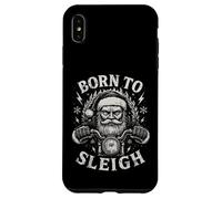 Born To Sleigh Santa Motocicleta Navidad Motorista Humor Carcasa para iPhone XS MAX