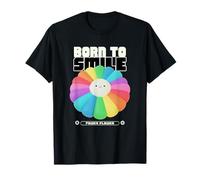 Born To Smile Funny Flower Graphic Positivo Declaración Camiseta