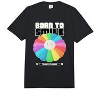 Born To Smile Funny Flower Graphic Positivo Declaración Comfort Colors Adult Heavyweight T-Shirt