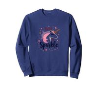 Born To Sparkle Unicorn - Lema mágico de fantasía para Mujer Sudadera, Unisex para Adultos, Azul Marino, L