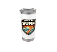 Born To Surf Surfing Diciendo Surfer Cita Surfboard Lover Sea Vaso térmico de acero inoxidable de doble pared