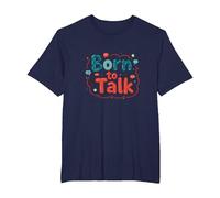 Born to Talk Speech Patología Comunicador Regalo Camiseta, Hombre Tallas Grandes, Azul Marino, 5X Alto