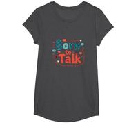 Born to Talk Speech Patología Comunicador Regalo Camiseta, Niñas, Jaspeado Oscuro, Pequeña