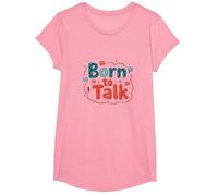 Born to Talk Speech Patología Comunicador Regalo Camiseta, Niñas, Rosado, Pequeña