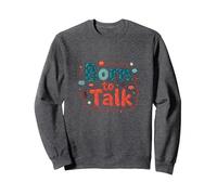 Born to Talk Speech Patología Comunicador Regalo Sudadera, Unisex para Adultos, Jaspeado Oscuro, L
