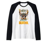 Born ToHunt Obligado a IR a la Escuela Deer Hunting Boy Camo Camiseta Manga Raglan