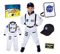 Born Toys Disfraz De Astronauta De Lujo Premium para Niños De 3 A 7 Años con Bolsa Y Sombrero De La NASA Blanco