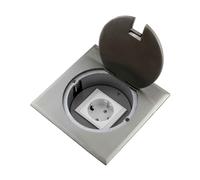 Borne de Suelo Schuko de Pared 1 Entrada Enchufe de Acero Inoxidable Plateado