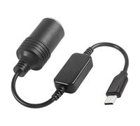 BOROCO Cable adaptador USB-C a encendedor de cigarrillos, convertidor de 5 V a 12 V con enchufe para encendedor de cigarrillos, adecuado para Dashcam GPS E-Dog y dispositivos, 10 W máximo, 30 cm