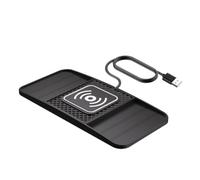 BOROCO Cargador de coche inalámbrico, 15 W, carga rápida, almohadilla de carga doble, diseño antideslizante, cargador de coche con cable de 1 m, compatible con smartphones y equipo QI (USB tipo A)