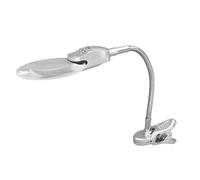 BOROCO Lupa con luz ajustable, flexible, clip con cuello de cisne, lámpara de aumento para lectura, cama, trabajo, manualidades, costura