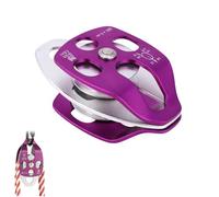 BOROCO Polea de Escalada en Roca 32KN Aluminio Polea de Rescate EN 12278 Doble Oscilante para Transporte de Escalada de Acarreo