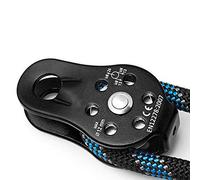 BOROCO Polea de Escalada en Roca, polea de Escalada 26KN aleación de Aluminio de Alta Resistencia Bloque de polea de Cuerda giratoria única para Escalada de Cuerda de 12mm(Negro)
