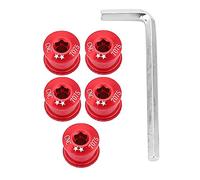 BOROCO Tornillos para Plato, 5 Piezas Tornillo para Plato De Bicicleta, Tornillo para Plato De Aleación De Aluminio con Llave para Plato para Bicicleta De Montaña, Bicicleta De Carretera(7mm-红色)