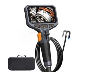 Boroscopio articulado TD450S de 5,5 mm, 1080p, Pantalla IPS de 5 Pulgadas, cámara endoscópica bidireccional con Giro de 360°, Tubo de Acero Inoxidable de 1 m(TD450S8D)