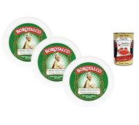 Borotalco Crema Vellutante 3 x 150 g, crema corporal aterciopelada con aroma clásico Borotalco, cuidado hidratante para piel suave desde 1904 + Polpa italiana Gourmet