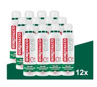Borotalco Deo Pure Original 12x150ml - Desodorante en aerosol - 48 horas de eficacia - Talco con moléculas esenciales - Fórmula contra el sudor y los olores - 0% sales de aluminio (ACH) - Para hombre