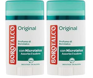 Borotalco Desodorante en barra original, 48 horas de eficacia, fórmula con Active Crystal Talc para triple protección contra el sudor, 0% alcohol, desodorante para hombre y mujer, 6 x 40 ml