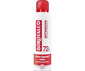 Borotalco, Desodorante en spray intensivo, fórmula sin alcohol, con talco de cristal activo, sudoración excesiva, aroma a talco, 72 horas de eficacia - 1 botella de 150 ml