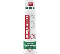 Borotalco, Desodorante en spray Pure con talco con moléculas transpirables, sin alcohol y sales de aluminio, seco y antiolor, eficacia 48h, fragancia Borotalco - 1 botella de 150 ml