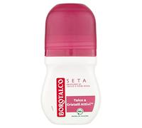 Borotalco, Desodorante roll-on de seda, fórmula sin alcohol y talco con cristales activos, triple protección contra la sequedad, aroma a talco y flores rosadas, eficacia 48h - 1 botella de 50 ml