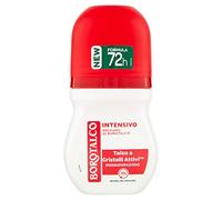 Borotalco, Desodorante Roll-On Intensivo, fórmula sin alcohol y con talco con cristales activos, hipersudoración, fragancia en polvo, eficacia de 72 horas, 1 botella de 50 ml