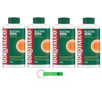 Borotalco - Gel de ducha (4 unidades, aroma a ámbar especiado Bagnodoccia, gel de ducha cremoso, 500 ml, incluye llavero Beni Culinari gratuito)