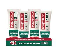 Borotalco, Original Body Gel de ducha para piel suave y aterciopelada, efecto Borotalco en la piel, ideal para hombres y mujeres, dermatológicamente probado, 4 botellas de 200 ml