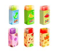 Borrador De Frutas De 3 Piezas Y Borrador De Dinosaurios De 3 Piezas, Suministros Escolares, Borrador De Diseño Creativo, Linda Papelería De Dibujos Animados.