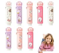 Borrador de pata de gato, 8 borradores retráctiles, suministros escolares, goma para estudiantes, divertido borrador para escribir y dibujar