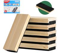 Borrador de pizarra - 6 PCS Borrador de fieltro Goma con limpiador de pino Plumero para pizarra Pizarra blanca Oficina Material escolar UOF1606