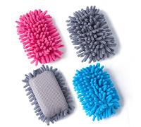 Borrador de pizarra de microfibra, 4 piezas, lavable, borrador en seco, para tiza, suministros para profesores de aula, hogar y oficina (azul, gris, rosa)