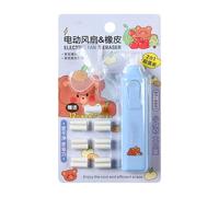 Borrador eléctrico automático con ventilador y 12 recambios alimentado por pilas para artistas, principiantes, dibujos, bocetos, repuestos de repuesto