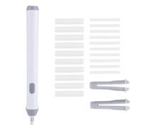 Borrador eléctrico con batería, lápiz automático, kit de borrador de forma de lápiz con 22 recambios de borrador para dibujo, pintura(White)