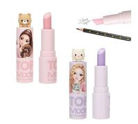 Borrador en forma de lápiz labial con decoración de animales, goma de borrar perfumada para niñas, diseño de gatito y cachorro, borrador extraíble para escuela y escritorio, diseño surtido