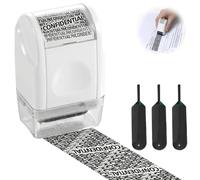 Borrador Etiquetas Paquete Rodillo Para Ocultar Datos Personales, Sello Rodillo Confidencial Blanco con Tinta de Recambio, Rodillo Privacidad Documentos y Sello Confidencial Documentos