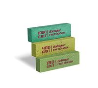 Borradores de Traste para Guitarra, Limpiador y Kit de Herramientas de Pulido, Cable de Trastes, Cuerda/Metal, Juego de 3 (Grano 180, 400 y 1000)