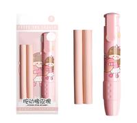 Borradores mecánicos retráctiles, estilo de bolígrafo, lápiz de dibujos animados para estudiantes, artistas, lápiz mecánico retráctil, borrador de pintura de dibujos animados para la escuela