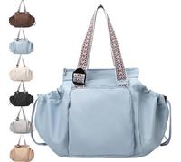 Borsa da viaggio multifunzionale e capiente per donna, utilizzabile come borsa a tracolla e a spalla, grande capienza (Blue)