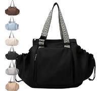 Borsa da viaggio multifunzionale e capiente per donna, utilizzabile come borsa a tracolla e a spalla, grande capienza (Black)