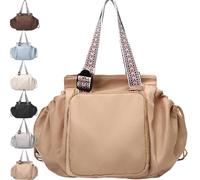 Borsa da viaggio multifunzionale e capiente per donna, utilizzabile come borsa a tracolla e a spalla, grande capienza (Khaki)