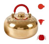 Borsa de Agua Caliente en Cobre con Funda Felpa, A Prueba de Fugas | Almohadilla Térmica para Aliviar Dolor Menstrual y Espalda, Calentador Manos Regalo Mujer(Dragon Phoenix,20cm/2.0L)