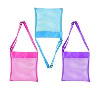 Borsa per giocattoli da spiaggia - Borsa per raccolta conchiglie da 3 pezzi | di Sabbia in rete con cinghie regolabili | per Piscina, Lago, vacanze, viaggi, Picnic all'aperto, campeggio, nuoto,